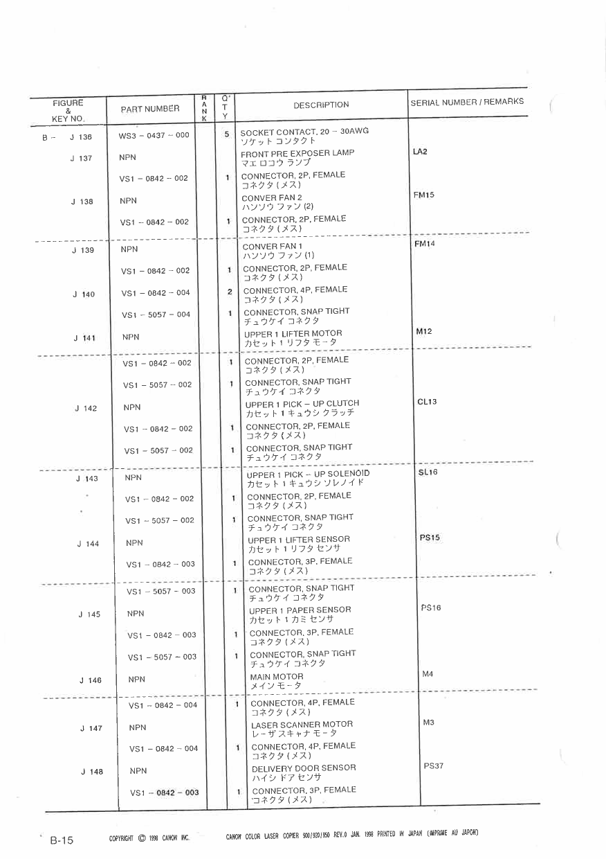 Canon ColorLaserCopier CLC-900 920 950 Parts Catalog Manual-6